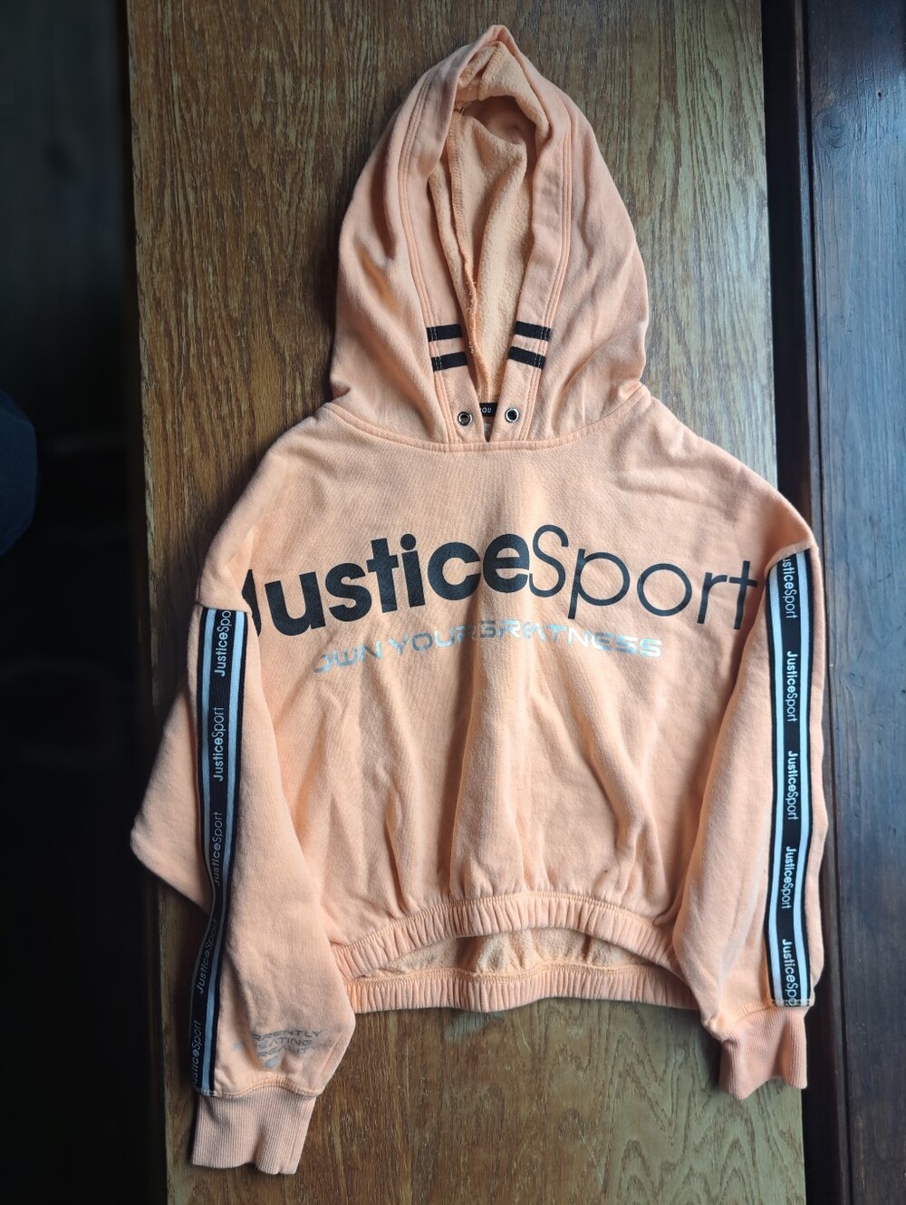Justice Peach Hoodie with JusticeSport Logo